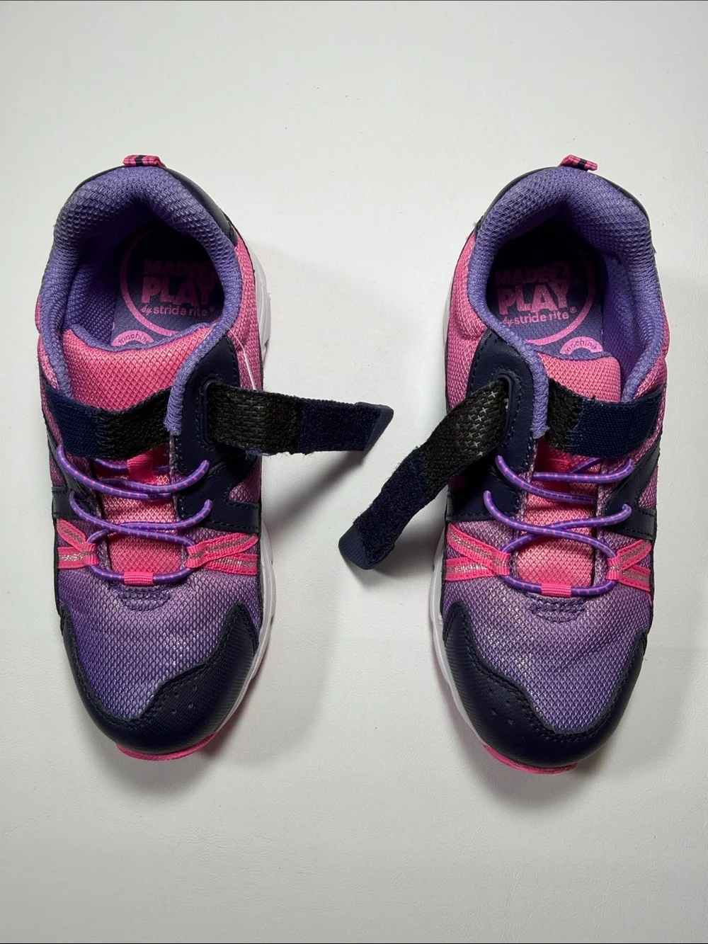 Girls Size 1 Stride Rite M2P Made to Play Journey Player Pink/Purple Sneaker